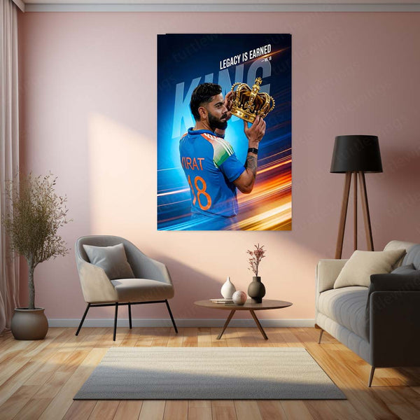Cricket Metal Poster | Virat Kohli Metal Poster – Iconic Cricket Legend Wall Art 04