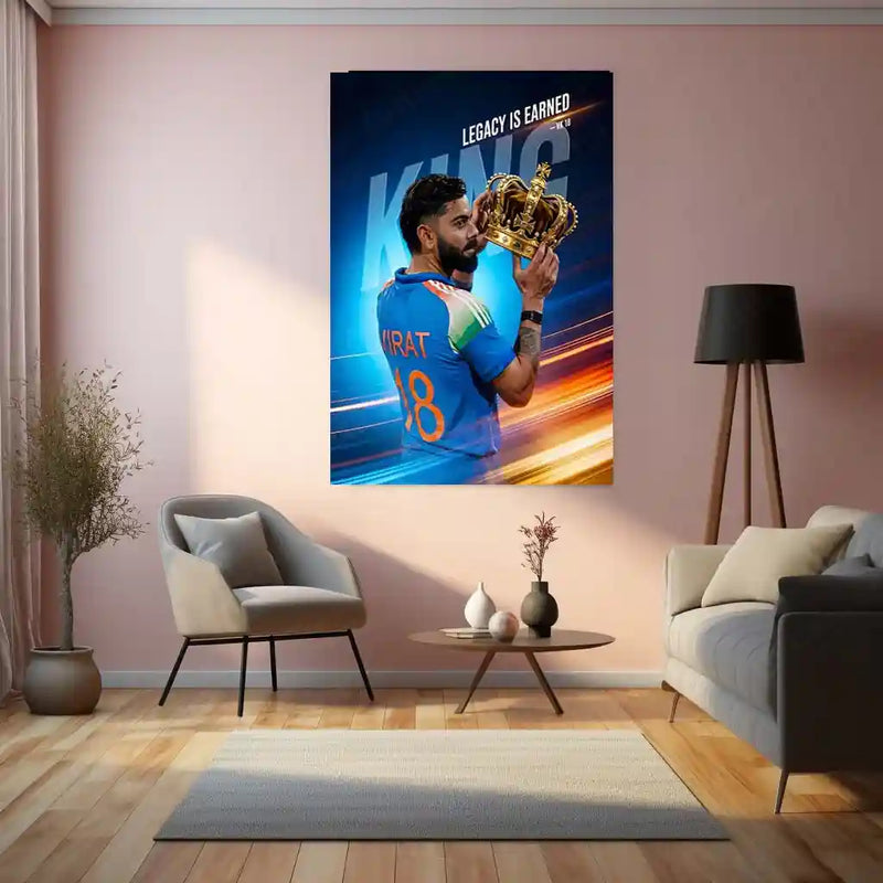 Cricket Metal Poster | Virat Kohli Metal Poster – Iconic Cricket Legend Wall Art 04 - TURTLEWINGS 