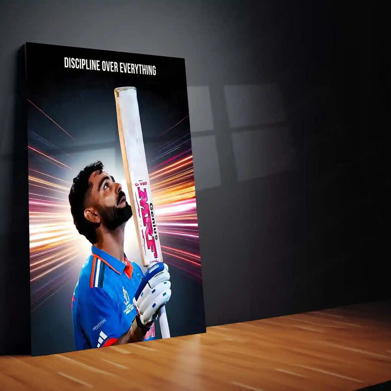 Cricket Metal Poster | Virat Kohli Metal Poster – Iconic Cricket Legend Wall Art 05 - TURTLEWINGS 