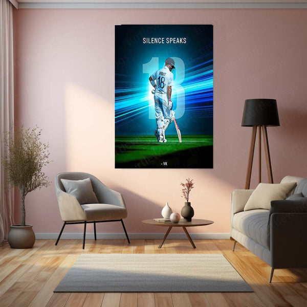 Cricket Metal Poster | Virat Kohli Metal Poster – Iconic Cricket Legend Wall Art 06