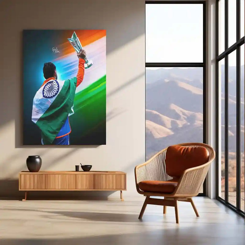 Cricket Metal Poster | Virat Kohli Metal Poster – Iconic Cricket Legend Wall Art 07 - TURTLEWINGS 