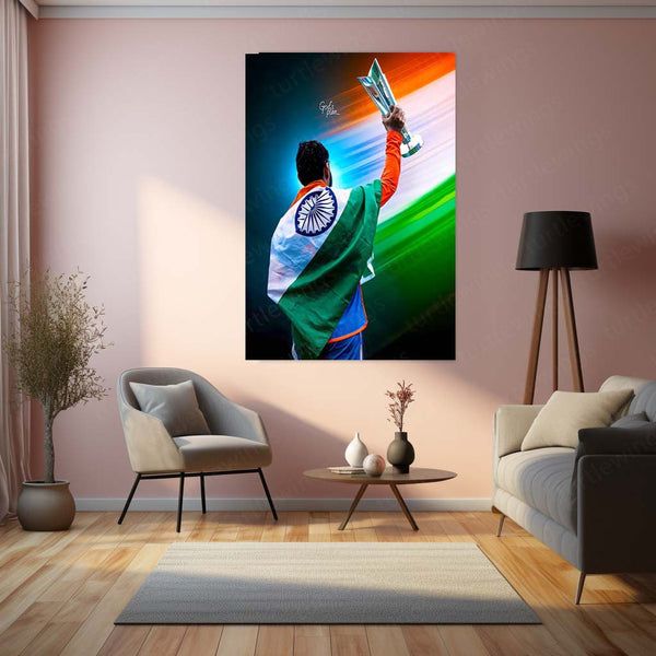 Cricket Metal Poster | Virat Kohli Metal Poster – Iconic Cricket Legend Wall Art 07