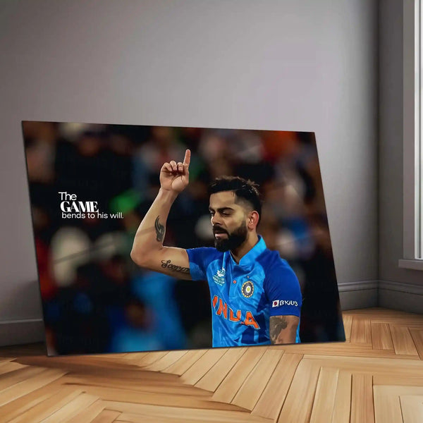 Virat Kohli – The Game Bends to His Will | Cricket Legend Metal Frame Poster