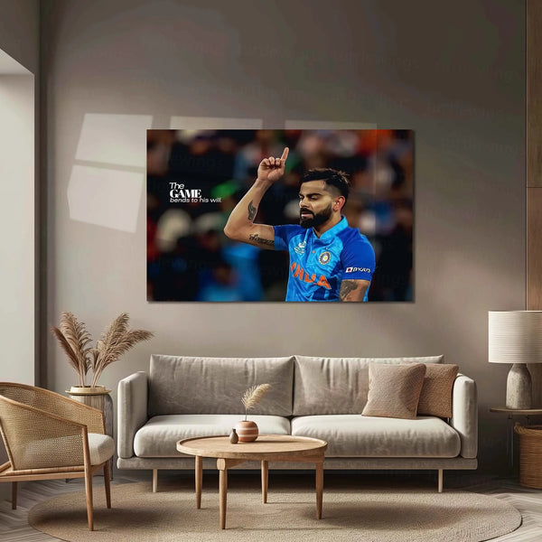 Virat Kohli – The Game Bends to His Will | Cricket Legend Metal Frame Poster