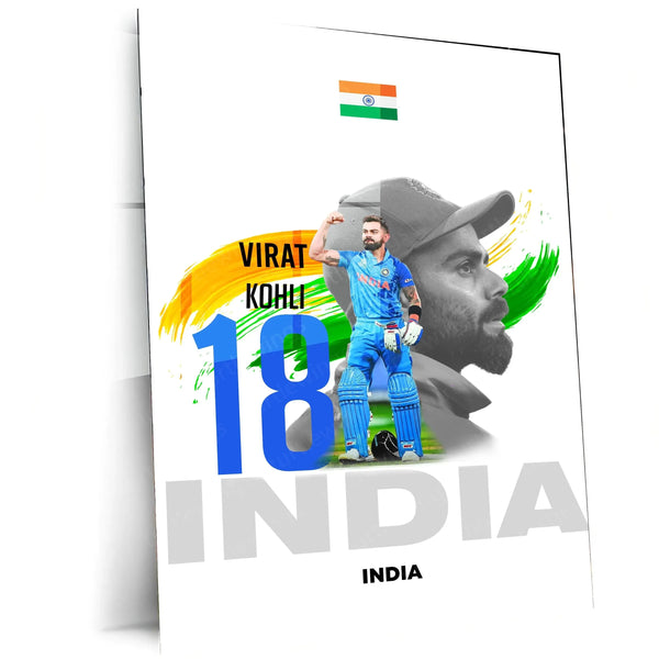 Virat Kohli Metal Poster – Iconic Cricket Legend Wall Art - TURTLEWINGS 