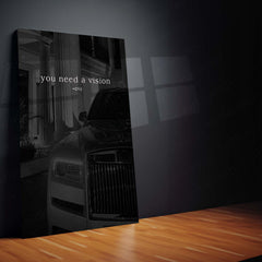 Quote Metal Poster | You Need a Vision Motivational Metal Poster | Luxury Success, Ambition & Goal Setting Wall Art | Black &
