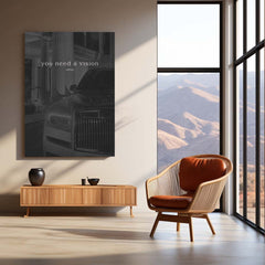 Quote Metal Poster | You Need a Vision Motivational Metal Poster | Luxury Success, Ambition & Goal Setting Wall Art | Black &