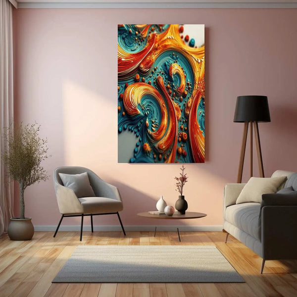 Abstract Art Metal Poster | Modern Wall Decor | Contemporary Aesthetic Artwork - TURTLEWINGS 