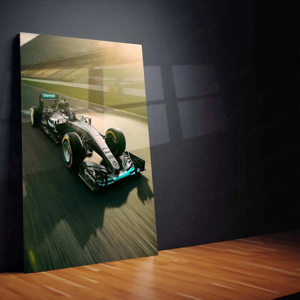 Mercedes-AMG Petronas F1 Metal Poster | Silver Arrows Racing Art | Formula 1 Wall Decor - TURTLEWINGS 