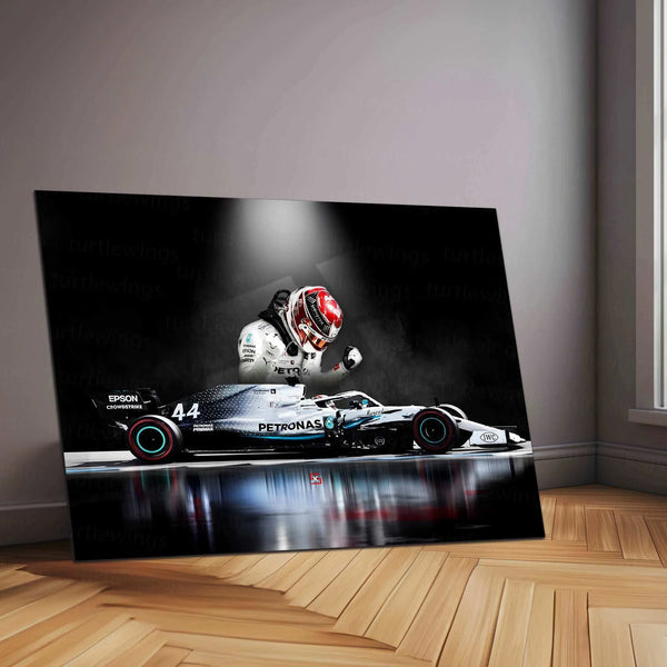 Lewis Hamilton Metal Poster | Mercedes-AMG Petronas F1 | Formula 1 Racing Legend Wall Art - TURTLEWINGS 