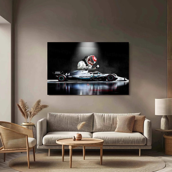 Lewis Hamilton Metal Poster | Mercedes-AMG Petronas F1 | Formula 1 Racing Legend Wall Art - TURTLEWINGS 