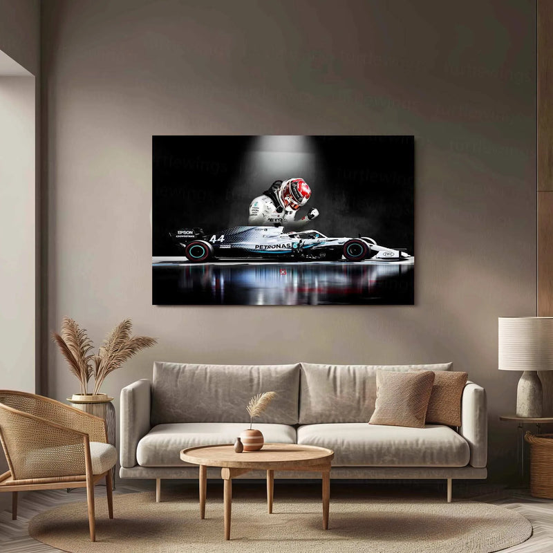 Lewis Hamilton Metal Poster | Mercedes-AMG Petronas F1 | Formula 1 Racing Legend Wall Art - TURTLEWINGS 