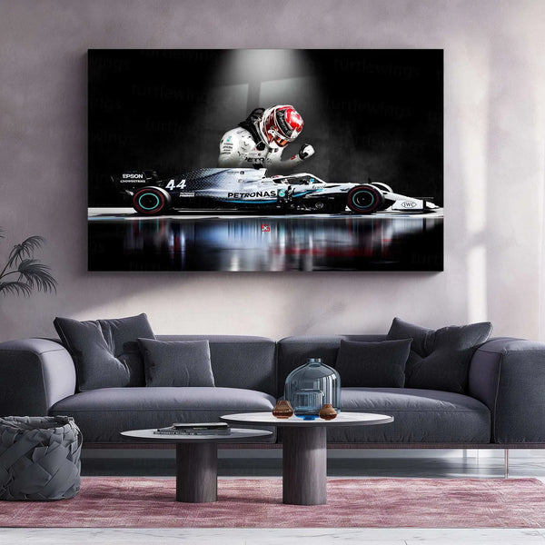 Lewis Hamilton Metal Poster | Mercedes-AMG Petronas F1 | Formula 1 Racing Legend Wall Art - TURTLEWINGS 