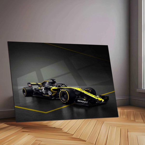Renault R.S.18 Metal Poster | 2018 Formula 1 Racing Artwork | Renault Sport F1 Wall Decor - TURTLEWINGS 
