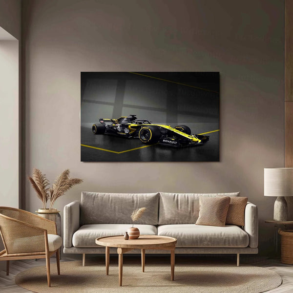 Renault R.S.18 Metal Poster | 2018 Formula 1 Racing Artwork | Renault Sport F1 Wall Decor - TURTLEWINGS 