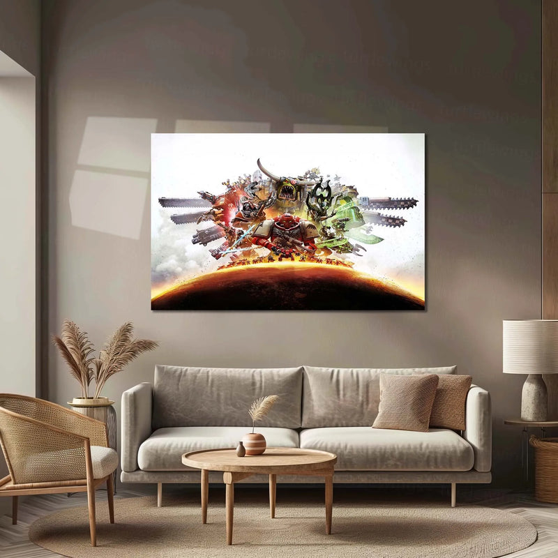 Warhammer – Eternal War | Grimdark Battle Metal Frame | Sci-Fi Warfare Wall Art - TURTLEWINGS 