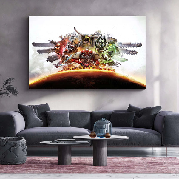 Warhammer – Eternal War | Grimdark Battle Metal Frame | Sci-Fi Warfare Wall Art - TURTLEWINGS 
