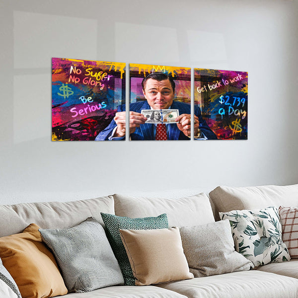 Movies & Series Metal Poster Set of 3 | Wall Street Hustle | Money & Success Mindset Triptych Wall Art – product image 2