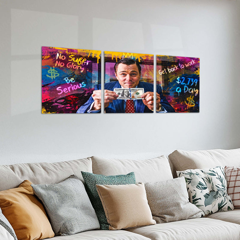 Movies & Series Metal Poster Set of 3 | Wall Street Hustle | Money & Success Mindset Triptych Wall Art – product image 2