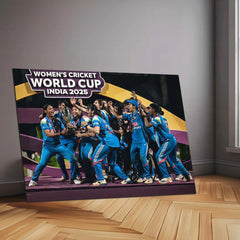 India Women’s Cricket Team – ICC Women’s World Cup 2025 Champions Trophy Celebration | Limited Edition Metal Frame Poster