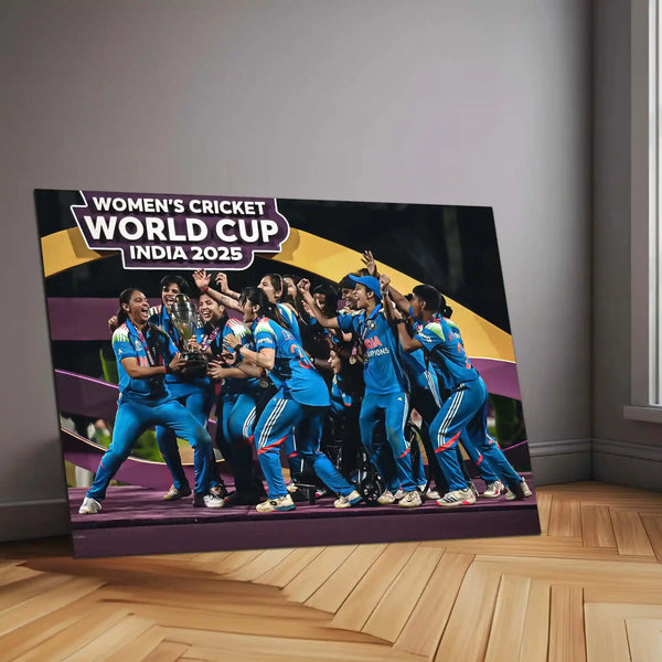 India Women’s Cricket Team – ICC Women’s World Cup 2025 Champions Trophy Celebration | Limited Edition Metal Frame Poster