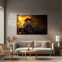 Game Metal Poster | Yasuo – Even The Wind Must Rest Metal Poster League Inspired Wall Art | Samurai Warrior Gaming Metal Frame