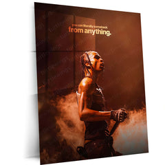 Quote Metal Poster | Travis Scott – You Can Literally Comeback From Anything Metal Frame Resilience & Redemption Energy Wall Art | Fearless Comeback Mindset Metal Poster