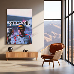 Quote Metal Poster | Max Verstappen – You Owe It To Yourself Metal Frame Self-Belief & Relentless Drive Wall Art | Champion Mindset Motivation Metal Poster