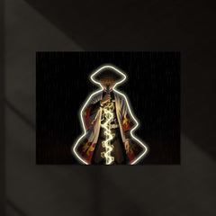 Demon Slayer Zenitsu Neon LED Metal Frame | Thunder Breathing Anime Poster | Kimetsu no Yaiba Wall Art