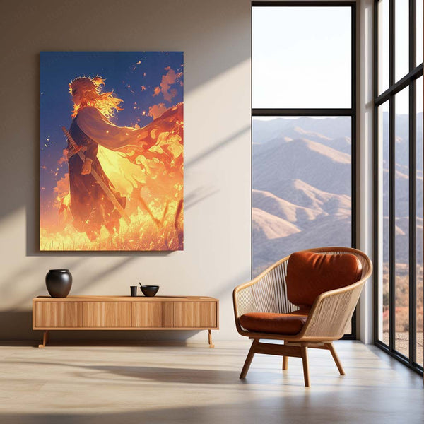 Anime Metal Poster | Zenitsu – Demon Slayer Metal Poster | Thunder Breathing Anime Wall Frame | Kimetsu no Yaiba Art