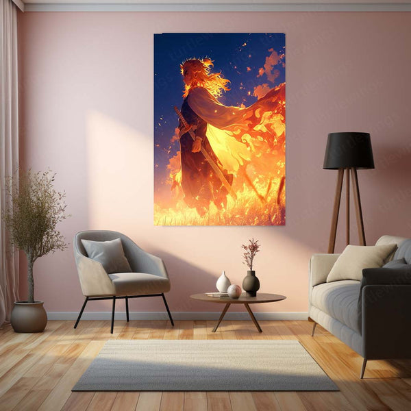 Anime Metal Poster | Zenitsu – Demon Slayer Metal Poster | Thunder Breathing Anime Wall Frame | Kimetsu no Yaiba Art