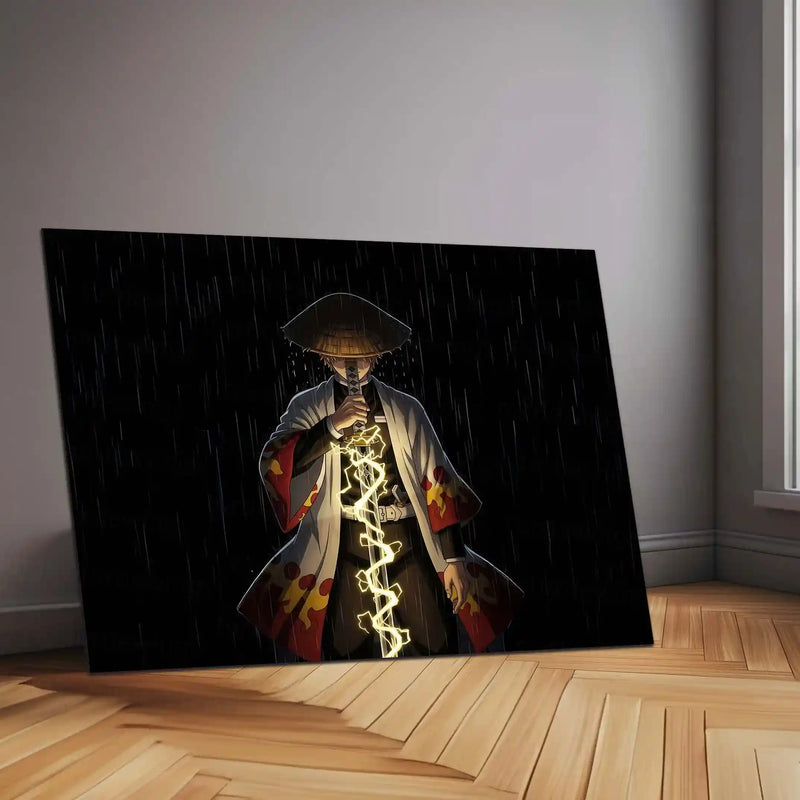 Anime Metal Poster | Zenitsu – Thunder Breathing | Demon Slayer Metal Frame | Anime Lightning Wall Art - TURTLEWINGS 