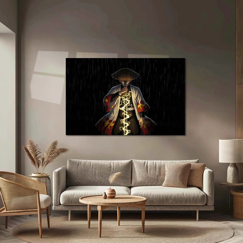 Anime Metal Poster | Zenitsu – Thunder Breathing | Demon Slayer Metal Frame | Anime Lightning Wall Art - TURTLEWINGS 