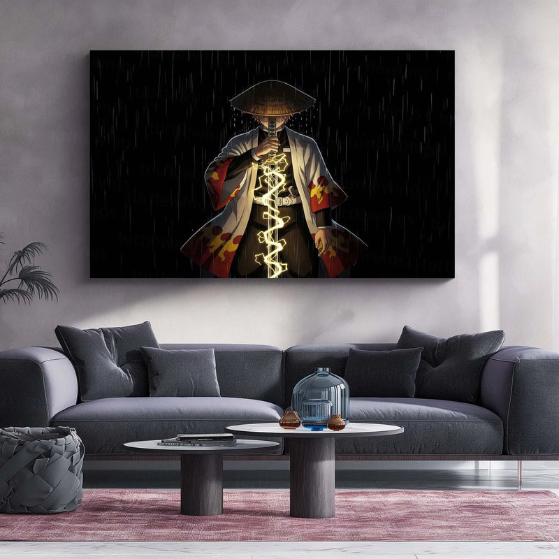 Anime Metal Poster | Zenitsu – Thunder Breathing | Demon Slayer Metal Frame | Anime Lightning Wall Art - TURTLEWINGS 