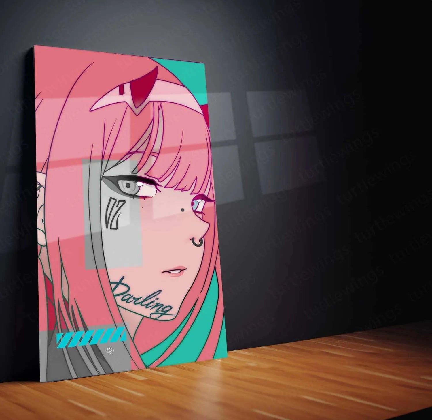 Zero Two Metal Poster – Darling in the Franxx Anime Wall Art